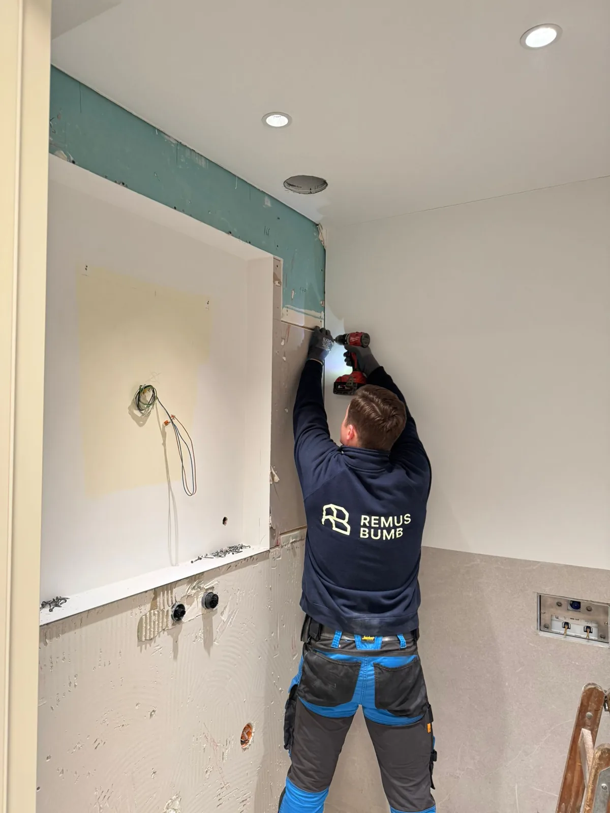 Interior fit-out and drywall work in progress